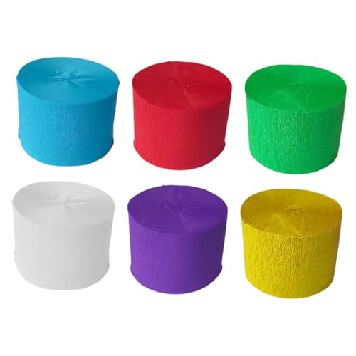 DOITOOL 6 Rollen Rolle aus Krepppapier empfindlich Hochzeit dekorativ Handwerk Party Streamer Luftschlangen aus Papier Kreppluftschlangen Papierband Krepp-Papier von DOITOOL