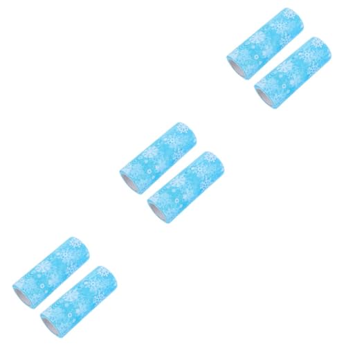 DOITOOL 6 Rollen Weihnachts Deko Schneeflocken Gazerolle Eisblau Glitzernder Tüll für Geschenkverpackung und Basteln Leicht Zuschneidbar Stilvoll und Vielseitig Einsetzbar von DOITOOL