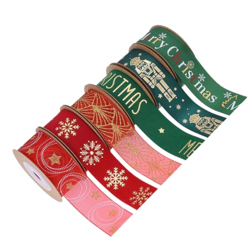 DOITOOL 6 Rollen Weihnachtsbänder Breit Geschenkband für Pakete Festliche Muster für Geschenkverpackung DIY Bastelarbeiten Kränze Schleifen Weihnachtsbaumdekoration DOITOOL 6 Rollen Weihnachtsbänder Breit Geschenkband für Pakete Festliche Muster für Geschenkverpackung DIY Bastelarbeiten Kränze Schleifen Weihnachtsbaumdekoration von DOITOOL