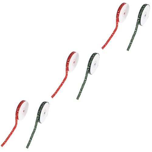 DOITOOL 6 Rollen Weihnachtsgeschenkband Breit Lang Geschenkband mit Farbigem Weihnachtsbaum Motiv für Geschenkverpackung DIY Dekoration Schleifen Tannenbaum Deko DOITOOL 6 Rollen Weihnachtsgeschenkband Breit Lang Geschenkband mit Farbigem Weihnachtsbaum Motiv für Geschenkverpackung DIY Dekoration Schleifen Tannenbaum Deko von DOITOOL