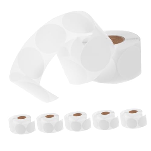 DOITOOL 6 Rollen Weiße Selbstklebende Runde Siegelaufkleber Haftetiketten für Versand Umschläge Verpackung Etikettierung und Inventarverwaltung von DOITOOL