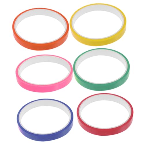 DOITOOL 6 Rollen farbiges Band Farben klebrig Klebeband Ballklebebänder für Erwachsene farbige Klebebänder Dekompressionsbandspielzeug für Erwachsene lustige Bänder Plastik von DOITOOL