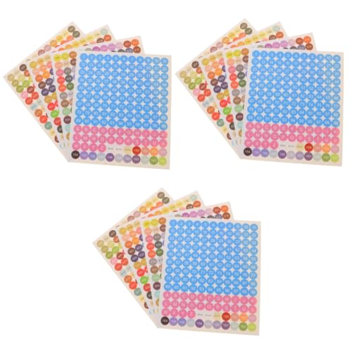 DOITOOL 6 Sätze Farbige Aufkleber Brief Etikett Zahlen Kunst -stich Diamant Erwachsene Bausatz Kennzeichnungsaufkleber Aufkleber Mit Farbnummer Nummerierte Aufkleber Papier von DOITOOL