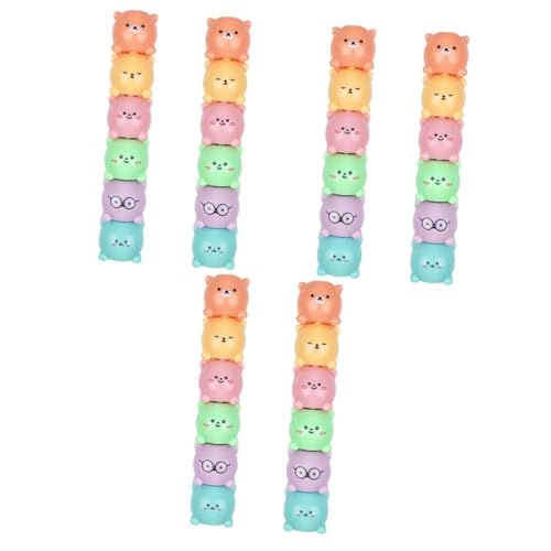 DOITOOL 6 Sätze Fettbär Highlighter Textmarker Karikatur klein Stifte für Markierungen zum Ausmalen praktischer Buchmarker Schulbuchmarker Schulsammelalbum-Marker Plastik von DOITOOL