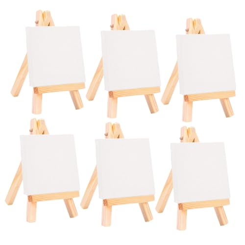 DOITOOL 6 Sätze Ölgemälde-Werkzeuge für Tasche kleine Display-Staffelei steht tragbar Stand acrylbilder painting set for zarte Mini-Staffelei entzückender gemälderahmen hölzern von DOITOOL