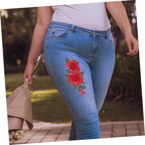DOITOOL 6 Stck. Bestickte Rosenblüten Applikationen Rote Stickerei Blumen Patches zum Aufnähen für Kleidung Diy Handwerk Taschen Kleid Zubehör DOITOOL 6 Stck. Bestickte Rosenblüten Applikationen Rote Stickerei Blumen Patches zum Aufnähen für Kleidung Diy Handwerk Taschen Kleid Zubehör von DOITOOL