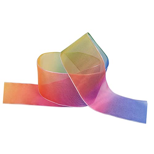 DOITOOL 6 Stück DIY Chiffonband Regenbogenmuster Glattes Material für Haaraccessoires und Dekoration für Festivals und Bastelprojekte von DOITOOL