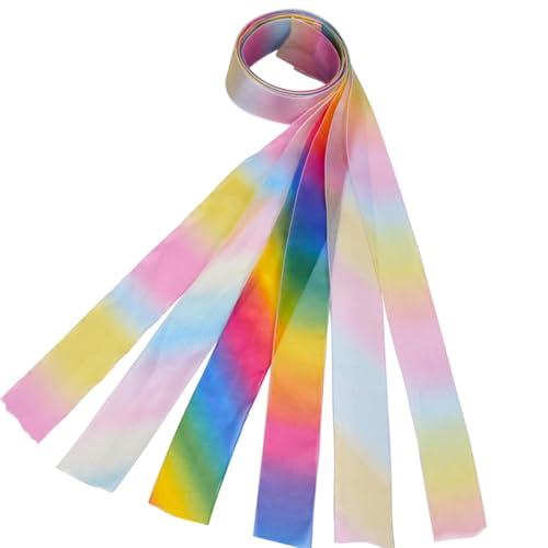 DOITOOL 6 Stück Diy Chiffonband Regenbogen Gradient Druck für Haarschmuck Bastelprojekte Hochzeits und Festdekorationen für Kreative Arbeiten von DOITOOL