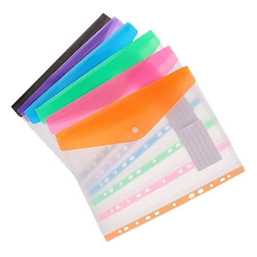 DOITOOL 6 Stück Dokumententaschen mit Druckknopf Transparente Nachfüll Ordner für Büro und Schulbedarf Stabil und Leicht zu Transportieren für Organisation von Unterlagen und Schreibwaren von DOITOOL