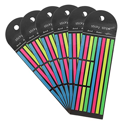 DOITOOL 6 Stück Fluoreszierende Haftnotizen Textmarker-Streifen-Aufkleber Buchregisterkarten lange Textmarkerstreifen Lesezeichen für Seitenmarkierungen das Haustier DOITOOL 6 Stück Fluoreszierende Haftnotizen Textmarker-Streifen-Aufkleber Buchregisterkarten lange Textmarkerstreifen Lesezeichen für Seitenmarkierungen das Haustier von DOITOOL