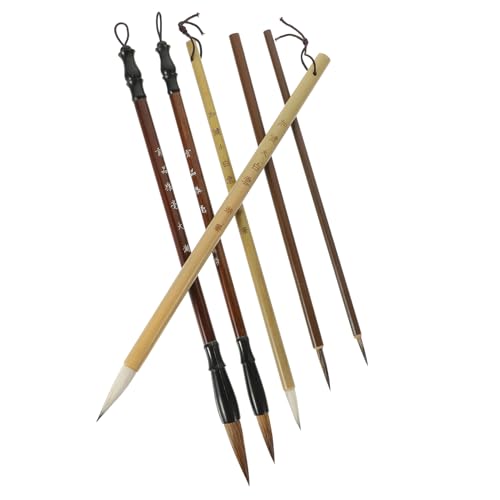 DOITOOL 6 Stück Kalligraphie Pinselset Teilig Traditionelle Chinesische Pinsel für Kalligraphie Handliche Malpinsel für Anfänger Künstler und Enthusiasten Leicht zu Reinigen und Flexibel von DOITOOL