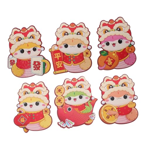 DOITOOL 6 Stück Laserfarbener roter Umschlag Umschläge Karikatur für Rote Tasche Neujahrsumschlag rote pakete des chinesischen neujahrsfests Papier von DOITOOL
