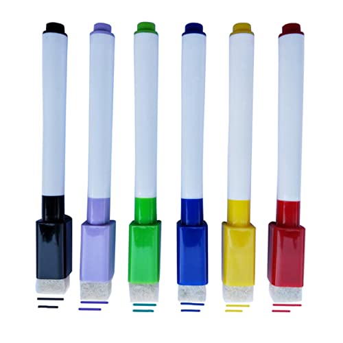 DOITOOL 6 Stück Magnetische Abwischbare Marker Lebhaften Farben Niedriger Geruch Mini Format für Schule Büro oder Zuhause Mit Integriertem Radiergummi DOITOOL 6 Stück Magnetische Abwischbare Marker Lebhaften Farben Niedriger Geruch Mini Format für Schule Büro oder Zuhause Mit Integriertem Radiergummi von DOITOOL