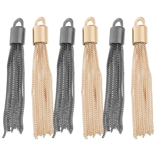 DOITOOL 6 Stück Metallketten, Quasten-Charms, Quastenanhänger, Lesezeichen, Schlüsselanhänger, Ohrringe, Armbänder, Schmuckherstellung, Geschenk, Dekoration, Zubehör DOITOOL 6 Stück Metallketten, Quasten-Charms, Quastenanhänger, Lesezeichen, Schlüsselanhänger, Ohrringe, Armbänder, Schmuckherstellung, Geschenk, Dekoration, Zubehör von DOITOOL