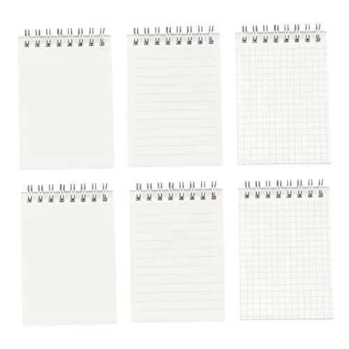 DOITOOL 6 Stück Mini Notizbuch Teiliges Pocket Notepad mit Cover Liniert und Kariert für Büro Schule und Persönliche Planungen von DOITOOL