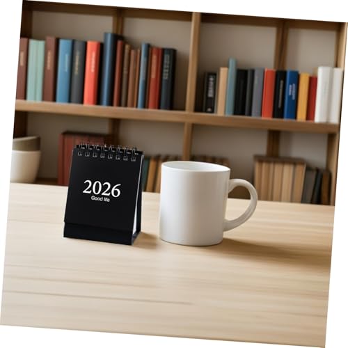 DOITOOL 6 Stück Mini Tischkalender Schwarz Spiralbindung Platzsparender Schreibtischplaner Englischer Monatskalender Robuster Notizblock für Büro Zuhause von DOITOOL