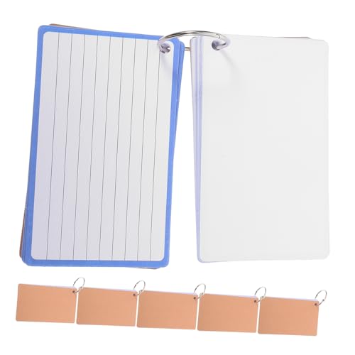 DOITOOL 6 Stück Notizkarten Karteikarten Mit Ringen Lernkarten Zum Lernen Notizkarten Mit Ringen Karteikarten Mit Ringen Lernkarten Liniert Karteikarten Lernkarten Mit Ringen Papier Blau von DOITOOL