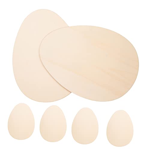 DOITOOL 6 Stück Osterei aus Holz Osterjagd drinnen leere ostereier hängende Eier unfertige Eierausschnitte groß basteln für ostern basteln zu ostern leerer Holzausschnitt Osterausschnitte von DOITOOL