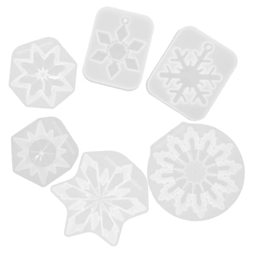 DOITOOL 6 Stück Schneeflocken-Schablone Dekoration Gießform Schneeflocke drinnen Weihnachten Schneeflockenform selber machen Formen für Weihnachtsanhänger Kieselgel DOITOOL 6 Stück Schneeflocken-Schablone Dekoration Gießform Schneeflocke drinnen Weihnachten Schneeflockenform selber machen Formen für Weihnachtsanhänger Kieselgel von DOITOOL