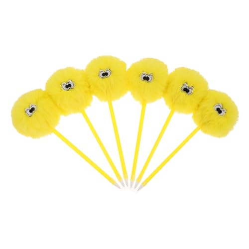 DOITOOL 6 Stück Schwarzer Kugelschreiber Kawaii Stifte Lustige Stifte Für Mädchen Flauschiger Stift Cartoon Kugelschreiber Süße Stifte Für Mädchen Lustiger Stift Mädchen Pom Pom von DOITOOL