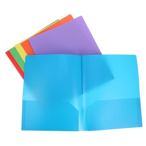 DOITOOL 6 Stück Taschenordner mit Kunststoffordnern Blau Gelb Grün Orange und Rot Zwei Pocket Schnellhefter für Büro Schule und Projektorganisation von DOITOOL