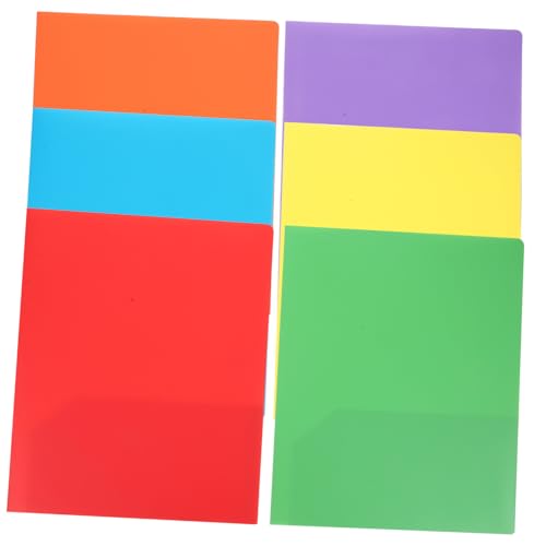 DOITOOL 6 Stück Teiliges Bunte Kunststoff Ordner mit Zinkenverschluss Doppelseitig Wasserabweisend Große Kapazität für Schule Büro Präsentationen und Dokumentenorganisation von DOITOOL