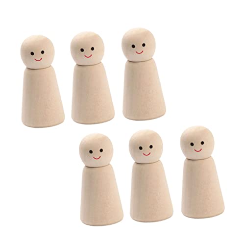 DOITOOL 6 Stück Teiliges DIY Holzpuppen zum Bemalen Unvollendete Graffiti Puppen für Perfektes Handwerkszubehör für Kreative Projekte Hochwertige Holzfiguren mit Glatter Oberfläche für von DOITOOL