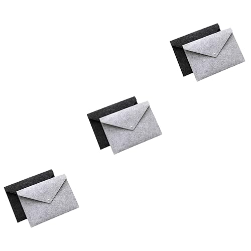 DOITOOL 6 Stück Teiliges Filz Dokumentenmappe Erweiterbare Büro und Reisetasche Reißfestes Umweltfreundliches Material Druckknopfverschluss Dunkel und Hellgrau für Akten und Unterlagen von DOITOOL