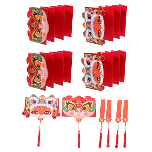 DOITOOL 6 Stück Teiliges Glücksumschläge für Chinesische Neujahr Traditionelle Rote Umschläge mit Cartoonartigem Schlangenmotiv für Hochzeiten Geburtstage und Bringen Glück und Freude von DOITOOL