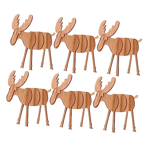 DOITOOL 6 Stück Teiliges Holz Elch Diy Weihnachtsdekoration für Tisch Kindgerechtes Bastelspielzeug Sichere Holzfiguren Kreative Xmas Ornamente für Zuhause Büro Hotel Restaurant DOITOOL 6 Stück Teiliges Holz Elch Diy Weihnachtsdekoration für Tisch Kindgerechtes Bastelspielzeug Sichere Holzfiguren Kreative Xmas Ornamente für Zuhause Büro Hotel Restaurant von DOITOOL