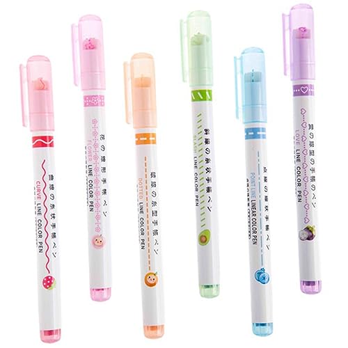 DOITOOL 6 Stück Teiliges Marker Stift Set für Hochlighter für Bürobedarf Schnelle Trocknung Ergonomischer Griff für Notizen und Journaling von DOITOOL