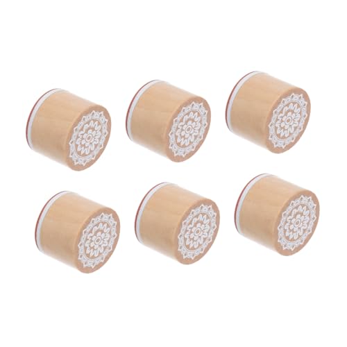 DOITOOL 6 Stück Teiliges Runde Holzstempel Vintage DIY Siegel für Scrapbooking Tagebuch Basteln Kreative Muster Zufälliger Stil von DOITOOL