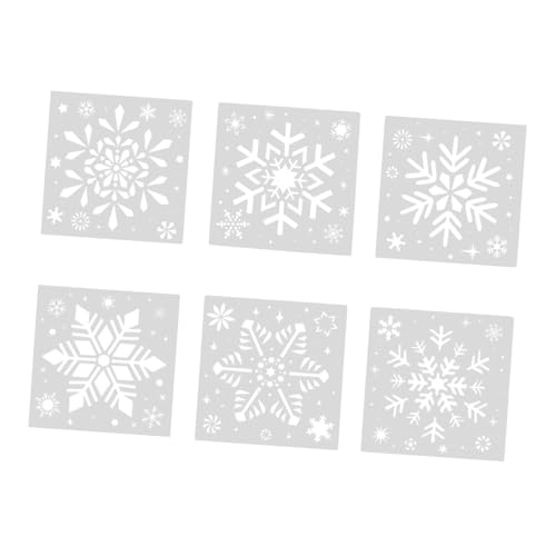 DOITOOL 6 Stück Teiliges Schneeflocken Schablonen Weihnachts DIY Vorlagen Wiederverwendbar für Wandmalerei Karten Fenster Dekoration Basteln für Erwachsene von DOITOOL