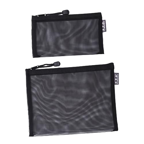 DOITOOL 6 Stück Teiliges Schwarz Mesh Reißverschluss Datei Beutel Transparent für Büro und Schule Wiederverwendbar und Stabil für Aufbewahrung und Organisation von DOITOOL