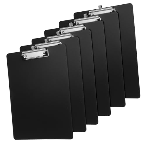 DOITOOL 6 Stück Teiliges Schwarzes Kunststoff klemmbrett mit Integriertem Stifthalter Robuste Schreibunterlage für Büro Schule und Meetings Praktisch und Langlebig mit Verstärkter von DOITOOL