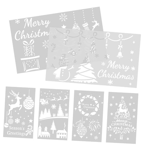 DOITOOL 6 Stück Teiliges Set Weihnachts Malschablonen Wiederverwendbare Wand Schablonen für Kreative DIY Dekoration für Karten Scrapbooking und Mehr DOITOOL 6 Stück Teiliges Set Weihnachts Malschablonen Wiederverwendbare Wand Schablonen für Kreative DIY Dekoration für Karten Scrapbooking und Mehr von DOITOOL