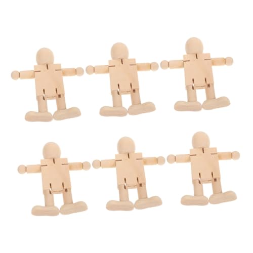 DOITOOL 6 Stück Teiliges Unvollendete Holzfiguren zum Bemalen DIY Roboter Puppen für Kreative Bastelprojekte Pädagogisches Motorik und Kreativität DOITOOL 6 Stück Teiliges Unvollendete Holzfiguren zum Bemalen DIY Roboter Puppen für Kreative Bastelprojekte Pädagogisches Motorik und Kreativität von DOITOOL