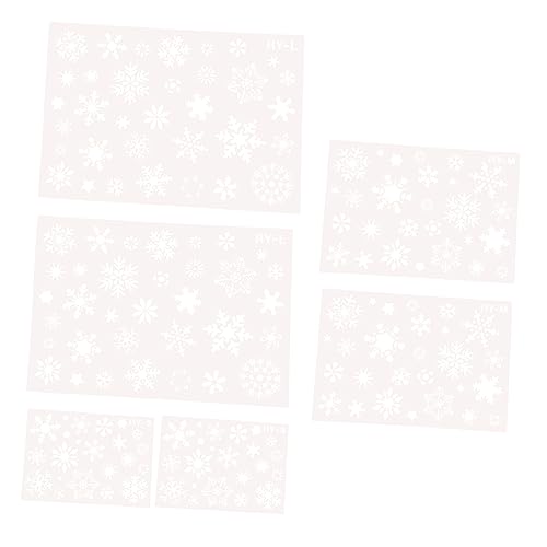 DOITOOL 6 Stück Teiliges Weihnachts Schablonen Langlebigem Material Wiederverwendbare Schneeflocken Motive Glatte Oberfläche für DIY Malerei Basteln und Wanddekoration Geeignet für von DOITOOL