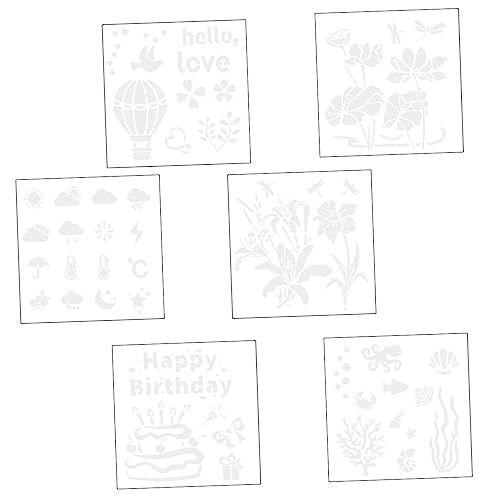 DOITOOL 6 Stück Teiliges Wiederverwendbare Malvorlagen für Kreative Schablonen zum Diy Malen für Bastelprojekte und Wandgestaltung von DOITOOL