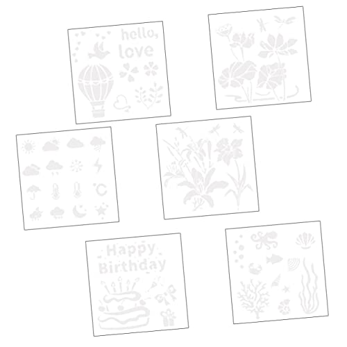DOITOOL 6 Stück Teiliges Wiederverwendbare Umweltfreundliche Malvorlagen für Leichte Praktische Schablonen zum Zeichnen Basteln und Diy Wandgestaltung Hohlraum Designs von DOITOOL