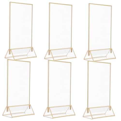DOITOOL 6 Stück Tischnummernschild aus Acryl Schilderhalter aus Acryl Bild steht für Tisch Ausstellungsstand Hochzeitsschildhalter Tisch steht für Schilder Bildhalter Golden DOITOOL 6 Stück Tischnummernschild aus Acryl Schilderhalter aus Acryl Bild steht für Tisch Ausstellungsstand Hochzeitsschildhalter Tisch steht für Schilder Bildhalter Golden von DOITOOL