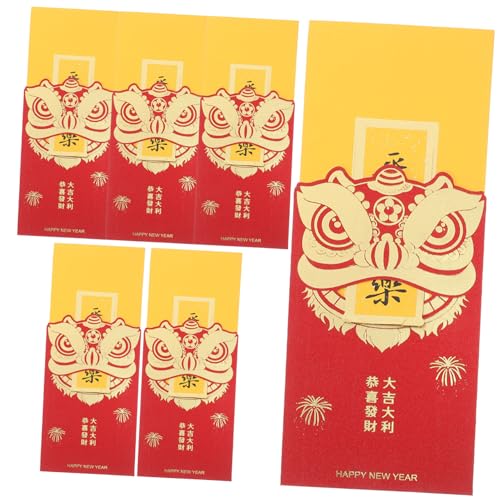 DOITOOL 6 Stück Umschlagbeutel schicke Umschläge chinesische neujahrsgeldumschläge Hochzeitsgeldumschläge Geldumschläge zum Sparen von Bargeld Geldhalter Papier rot von DOITOOL