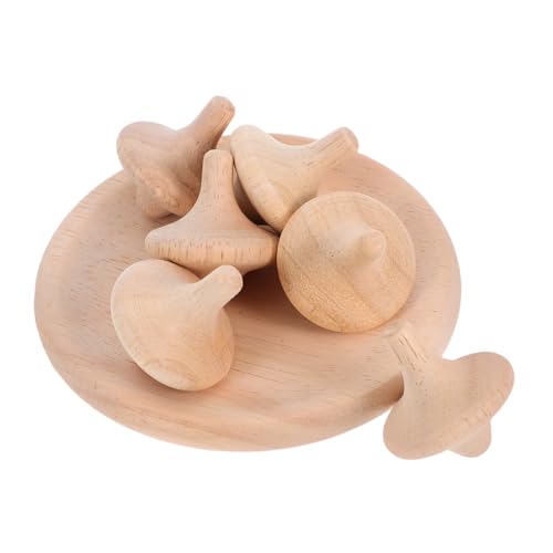 DOITOOL 6 Stück Unbemalte Holzkreisel zum Bemalen DIY Holzspielzeug für Fördert Kreativität Feinmotorik und Familienzeit Wetterfest Langlebig für Indoor Wettkämpfe von DOITOOL