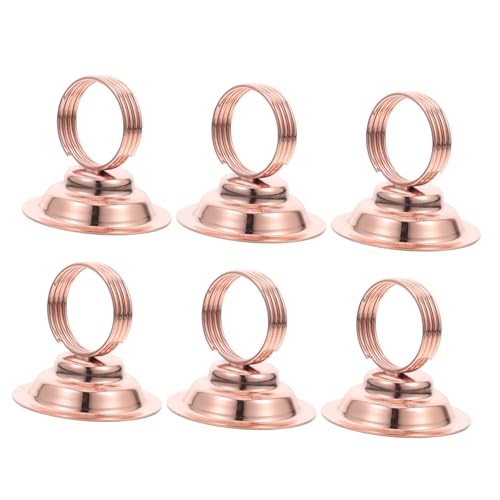 DOITOOL 6 Stück Vertikaler Nummernschildclip Hochzeit Rezeption Ort Weihnachten Abschluss Roségold-Deko restaurant zubehör Inhaber der Tabellennummer Tischnummer steht Eisen Rose Gold von DOITOOL