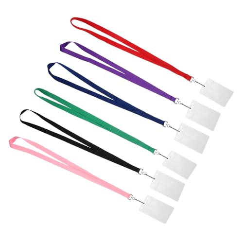 DOITOOL 6 Stück Wasserdichte ID -Kartenclip schlank ID-Karten-Schlüsselband Ärmel Name Abzeichenhalter Kartenetui Lanyard -Kartenhalter Kartenkarton Ausweishalter ID-Inhaber Polyester von DOITOOL