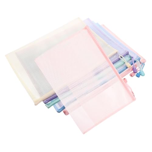 DOITOOL 6 Stück Wasserdichte Reißverschlusstaschen aus Dokumentenbeutel Bunten für Büro Schule Reise Vielseitig für Schreibwaren Kosmetik von DOITOOL