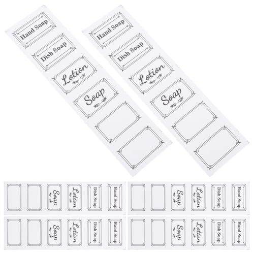 DOITOOL 6 Stück Wasserdichte Seifenaufkleber für Glasflaschen Einfache Beschriftung für Shampoo Lotion und Reinigungsmittel Abnehmbar für Alltag und Geschenkideen von DOITOOL
