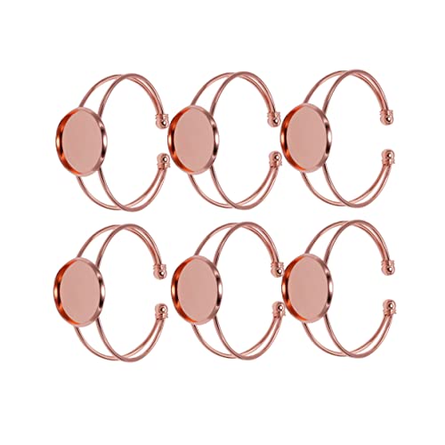 DOITOOL 6 Stück Y Förmige Armreif Basis aus Kupfer in Roségold Verstellbare DIY Armband Rohlinge für Schmuckherstellung Langlebig Rostfrei für Glasperlen und Anhänger von DOITOOL