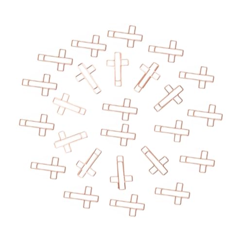 DOITOOL 60 Stück Bibelkreuzstift Bürodekor Geformt Homeoffice-grundlagen Bürobedarf Und Schreibwaren Süße Büroklammern Clips Kreative Büroklammern Metall Rose Gold von DOITOOL