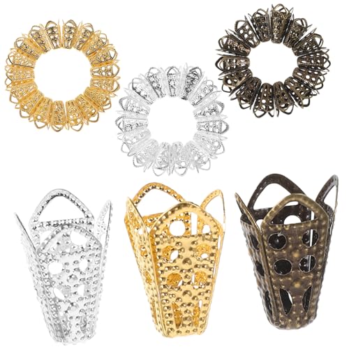 DOITOOL 60 Stück Blumige Perlenkappen für Schmuckherstellung Vintage DIY Zubehör für Armbänder Ohrringe Dekorative Perlenkappen für Schmuckprojekte von DOITOOL
